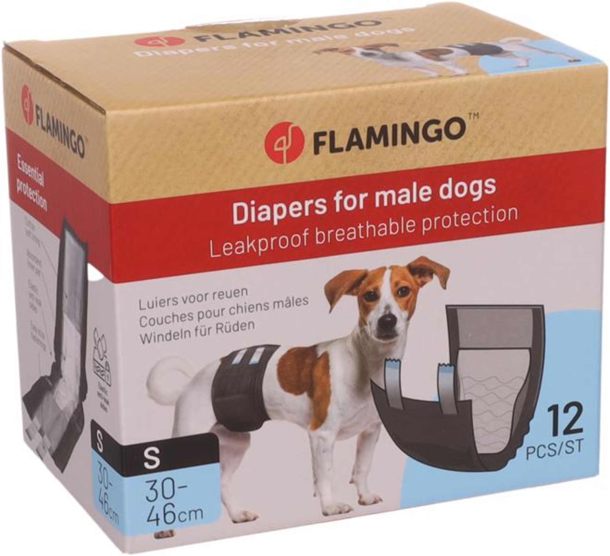 Diapers Dipy for Male Dogs S 30-46cm 12pcs