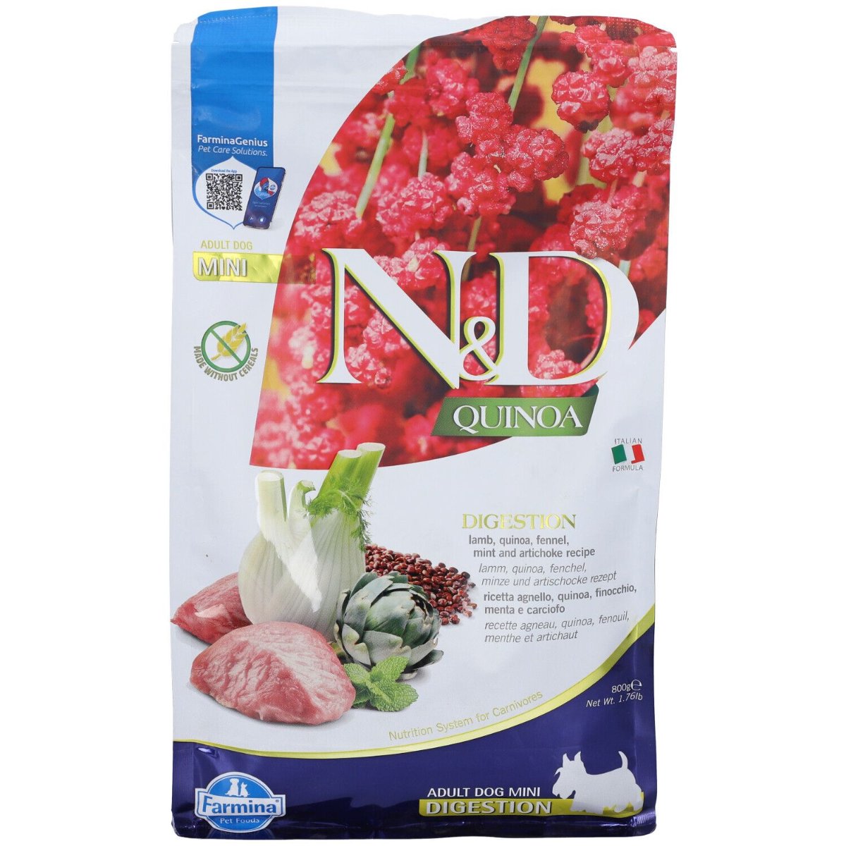 Farmina N&D Quinoa Dog Adult Mini Lamb Digestion 800g